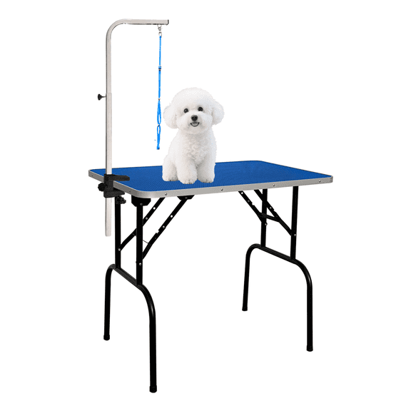Baohe 30-Inch Dog Grooming Table, Adjustable Arm Foldable Non-Slip Top, Rust-Proof, Waterproof, Warp-Free Trimming Table for Pets