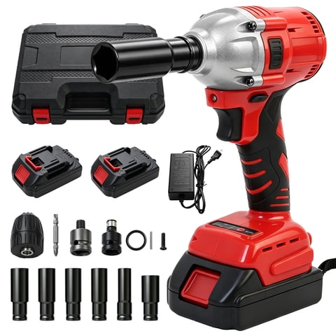Baokaler Cordless Impact Wrench, Max Torque 740 Ft-lbs Impact Gun 1/2 inch, High Efficiency Brushless Motor with Fast Charger and 2 Battery
