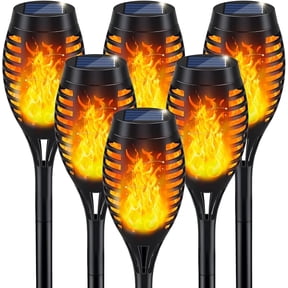 Baokaler Flickering Flame Solar Powered Torch Lights, ABS Resin Orange, 6 Count