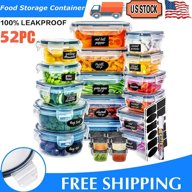 Baokaler 52 Piece BPAFree Food Storage Containers with Lids, Leak Proof, Microwave & Freezer