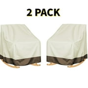 Baokaler Outdoor Furniture Covers, 600D Heavy Duty Waterproof Outdoor Chair Covers 2 Pack for Patio Garden, Beige&Mocha
