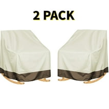 Baokaler Outdoor Swivel Lounge Chair Covers 2 Pack, Patio Rocking Chair Covers, Lawn Patio Chairs Covers For Furniture, Waterproof Outdoor Chair Covers, Beige&Mocha(27.55W x 32.67D x 38.97H inches)