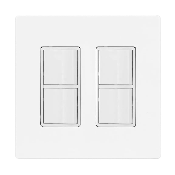 Baomain Decora Light Switch, Single Pole Rocker Switches with Included 2-Gang Screwless Wall Plate,15A 120V, Ground Screw, UL & CUL Certified, White