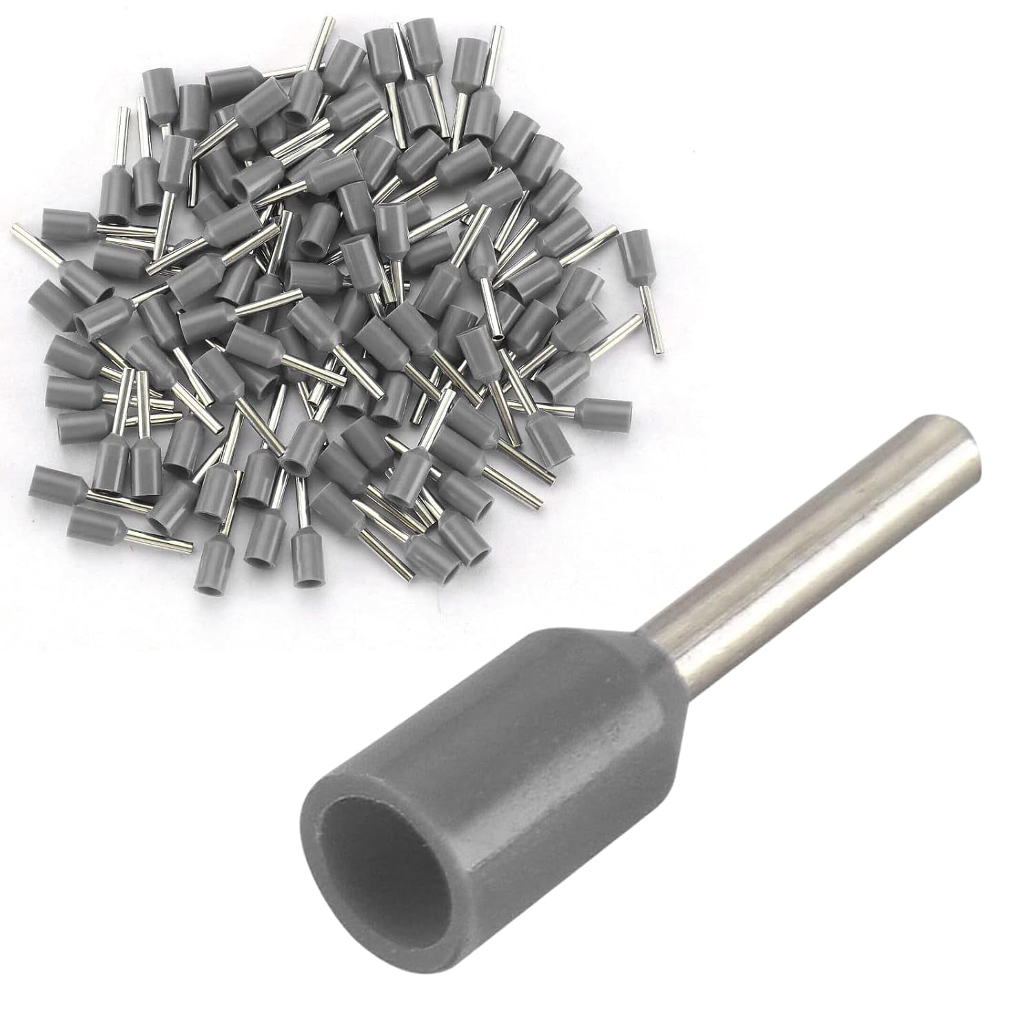 Baomeng 12/4.0² copper wire crimping connector insulated terminal 4018 gray (100 pieces)