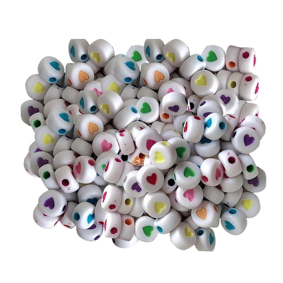 Baorden Colorful Word Bracelet DIY Beads 4X7Mm Acrylic Flat Round English Letter Beads Colorful Scattered Beads