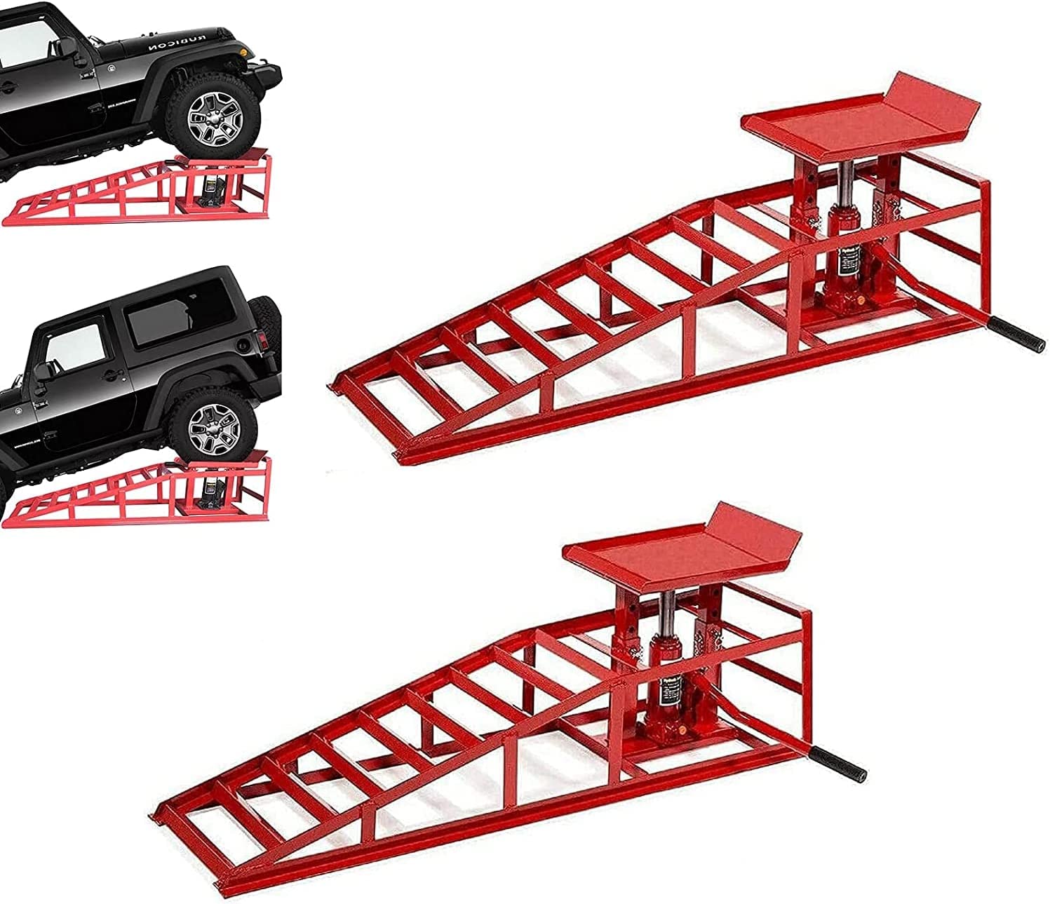 Baotree 2Pcs Car Ramps, 10000lbs Heavy Duty Hydraulic Car Ramps,Auto ...