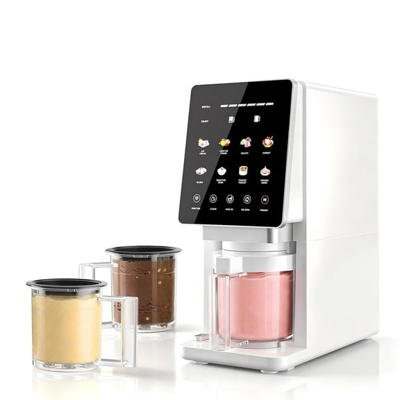 Baotree Ice Cream Maker | 11-in-1 Create Frozen Desserts, Sorbet, Milkshakes, Yogurt & More | Includes Three 20 oz Pint Containers with lids (White)