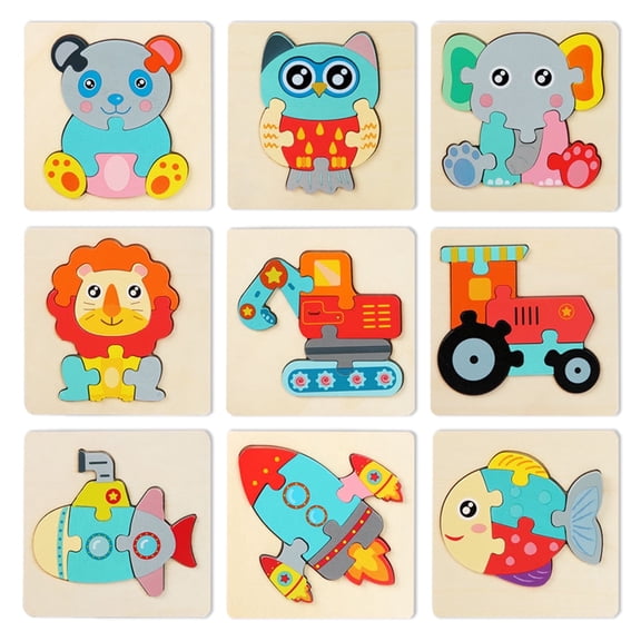 Baoxue Wooden Puzzles for Toddlers, 9 Piece, Child Educational Toys