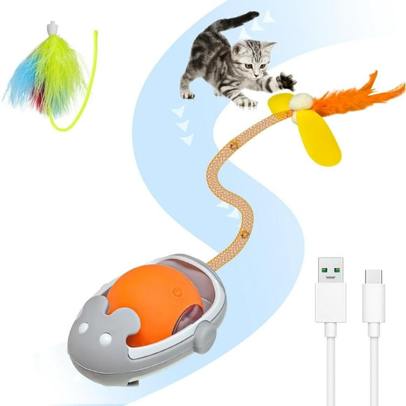 Baoyemes Interactive Cat Toy Electric Automatic Toys for Indoor Cats, Rechargeable Irregular Moving Toys, Stimulate Cats' Hunting Instincts, Self Rolling Smart Cat Toy Ball