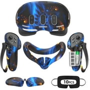 Baoyemes Silicone Cover Set for Oculus/Meta Quest 3, VR Accessories for Meta Quest 3, Protective Cover Set Includes Controller Grip Cover, Face Cover, VR Shell Cover Blaze Blue