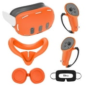 Baoyemes VR silicone protective case suitable for Meta Quest 3, Oculus Quest 3 design upgrade accessories, face mask, controller grip, housing cover, lens cover, disposable eye mask 10pcs