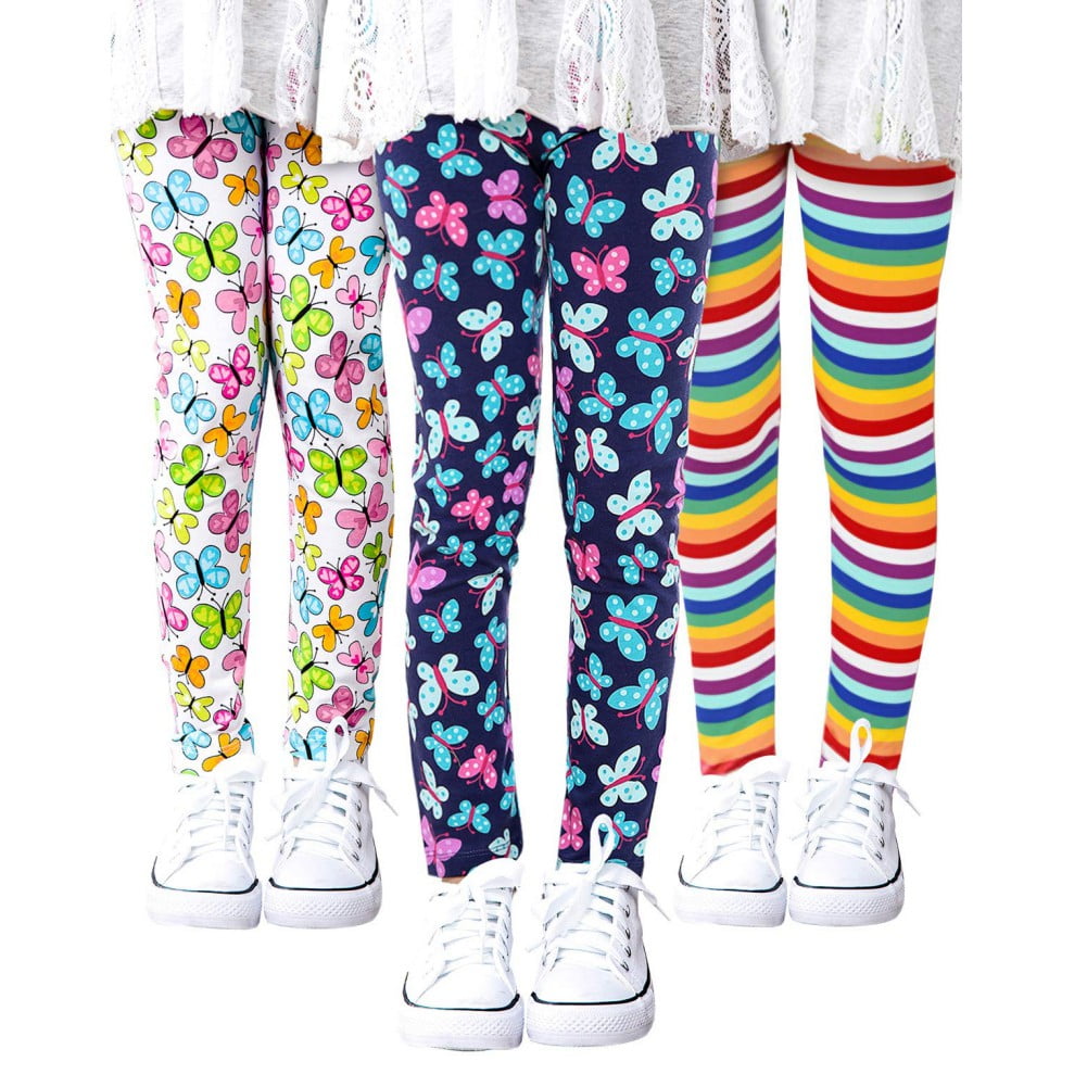 Baozhu 3Pack Girls Footless Leggings Stretch Tights Slim Long Pants