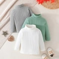 Baozhu 3 Pack Toddler Baby Turtleneck Pullover Top Long Sleeve Ribbed