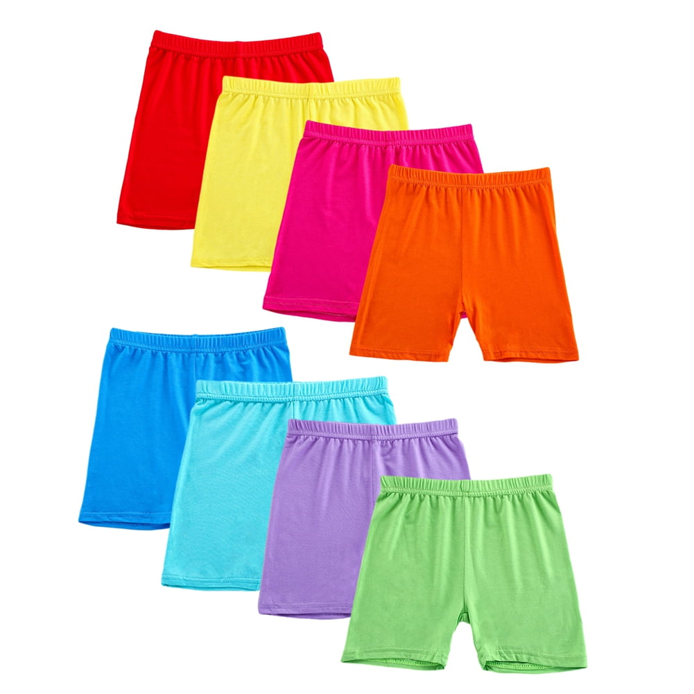 Baozhu 8 Pack Girls Bike Cartwheel Shorts Kid Under Dress Dance Short