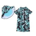 thumbnail image 1 of Baozhu Baby Toddler Swimsuit UPF 50+ Sun Protection One-Piece Zipper Bathing Suit with Sun Hat Infant Beach Swimwear, 1 of 8