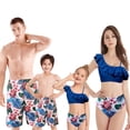 thumbnail image 1 of Baozhu Family Matching Swimsuits Two Piece Swimwear Floral Printed Bathing Suits Swimwear and Swim Trunks Sets, 1 of 4