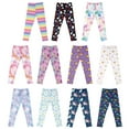 thumbnail image 1 of Baozhu Girls Basic Solid Cotton Legging Kids Fall And Winter Cartoon Print Stretch Leggings,4-12 Years, 1 of 9