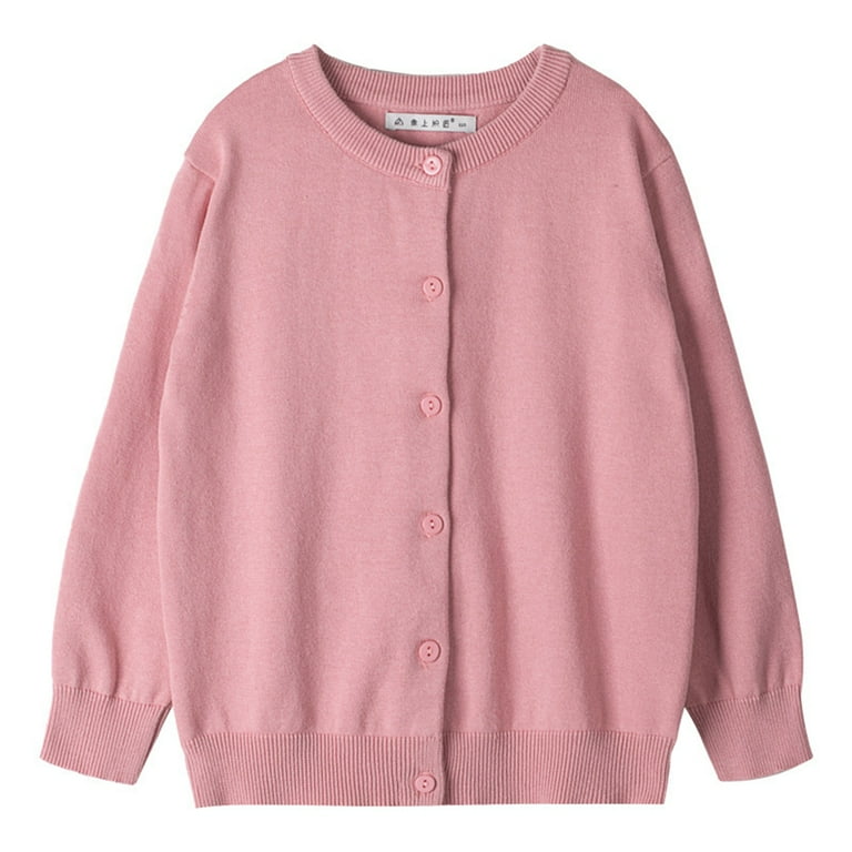 Baozhu Girls Cardigans Sweater Cotton School Uniforms Button Solid Long Sleeve Knit Sweaters 3 15 Years Walmart