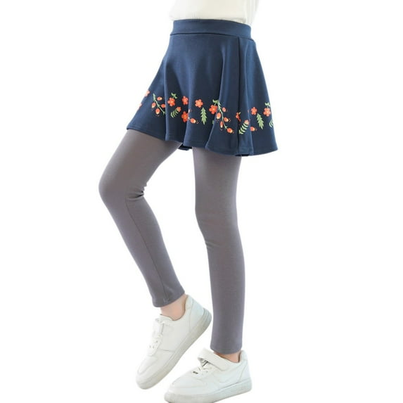 Baozhu Girls Leggings Skirts Floral Print Soft Strechy Pants Skirt Festival Gift For Kids Girls
