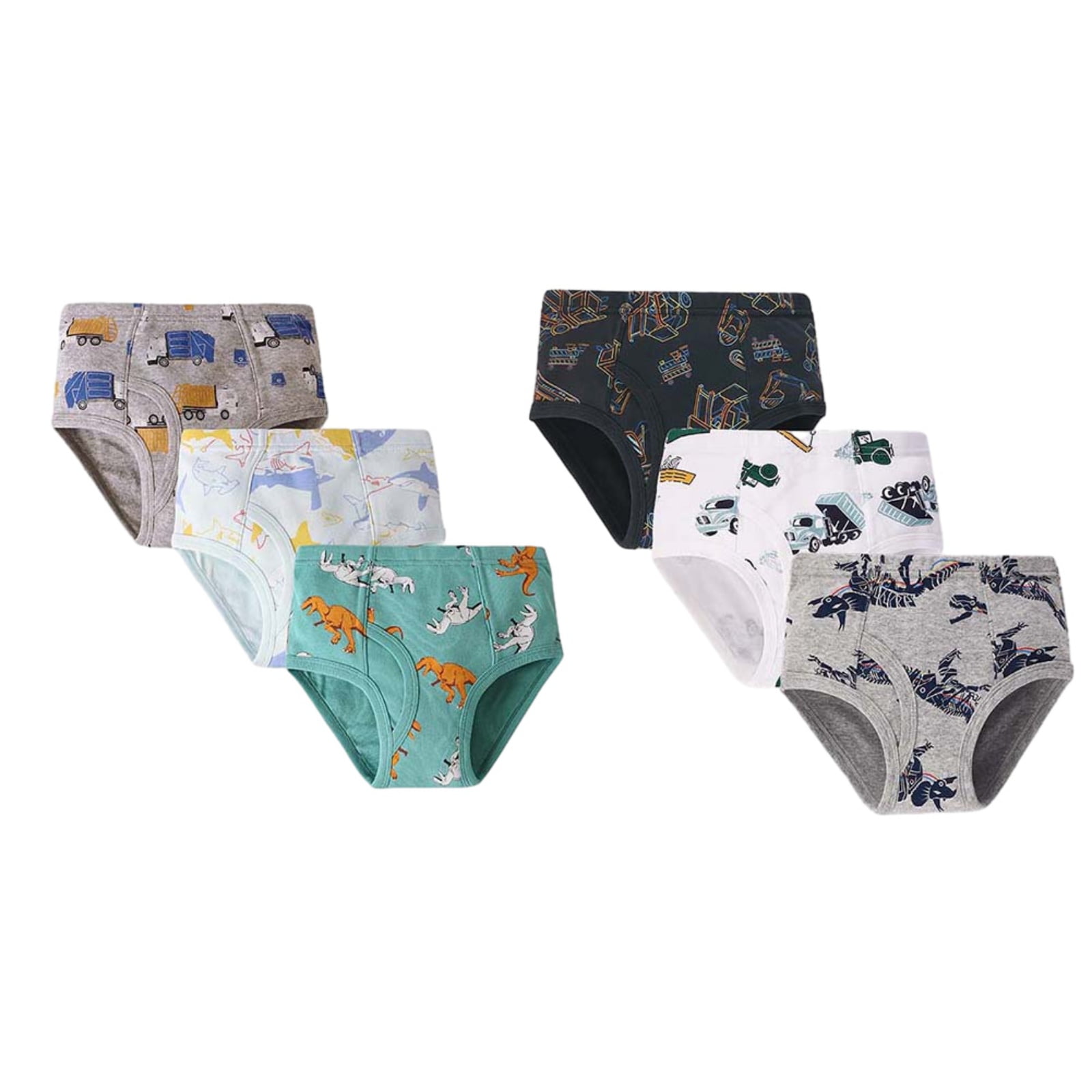 Baozhu Kid Toddler Boy Dinosaur Underwear Soft Cotton Underpants 6 Pack