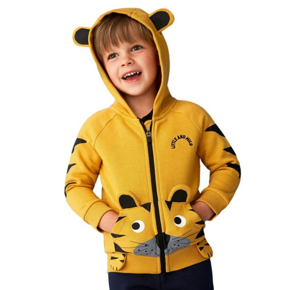 Baozhu Little Boys Hoodie Long Sleeve Jacket Coat Cute Tiger Pattern 0-7 Years