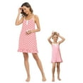 thumbnail image 1 of Baozhu Mommy and Me Pajama Dress Polka Dot Nightgown Button Down Sleeveless Cami Sleepwear Mother and Daughter Adjustable Strap Tank Nightshirt Above Knee Length Sleepshirt, 1 of 6