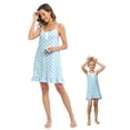 thumbnail image 1 of Baozhu Mommy and Me Pajama Dress Polka Dot Nightgown Button Down Sleeveless Cami Sleepwear Mother and Daughter Adjustable Strap Tank Nightshirt Above Knee Length Sleepshirt, 1 of 6