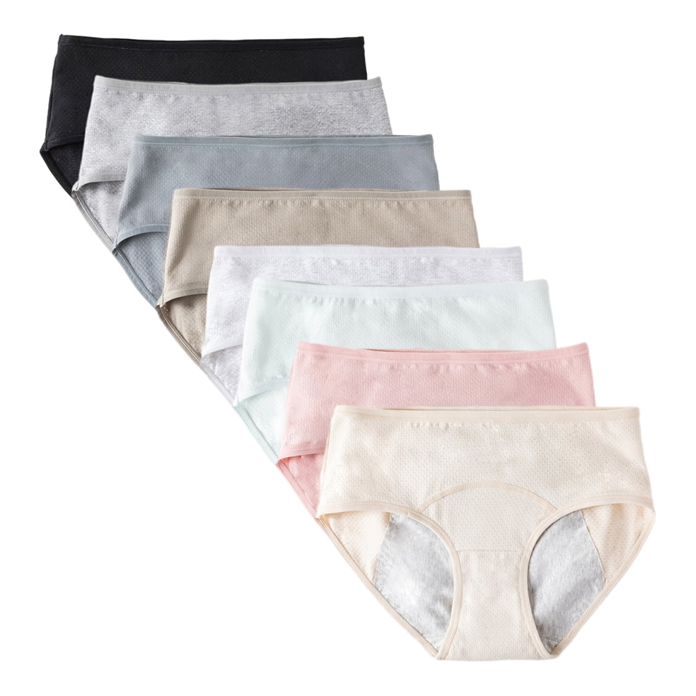 Noyal 5 Pack Women Girls Period Panties Leak-Proof Cotton Briefs