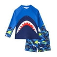 thumbnail image 1 of Baozhu Toddler Boys Swimsuits Trunk Rashguard Long Sleeve Top Shorts Two Pieces Bathing Suit Swimwear Outfit,4-8 Years, 1 of 8