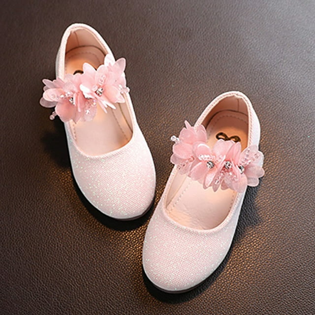 Baozhu Toddler Little Girls Wedding 3D Flower Mary Jane Shoes Ballet Dress Shoes