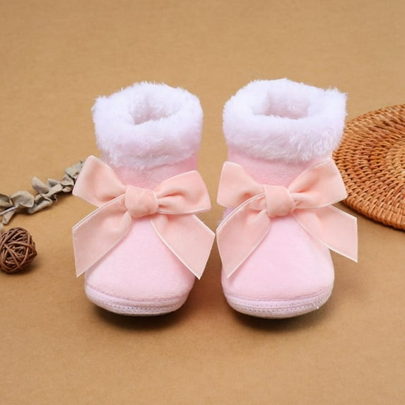 Baozhu Winter Newborn Boys Soft Sole First walker Autumn Baby Shoes Girl 1 Year Toddler Fur Warm Snow Boots 0-18 Months