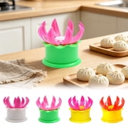 Baozi Maker Mold Automatic Steamed Bun & Naozi Dumpling Mould DIY Flower-Shape Dough Press Tool for Ravioli Wontons Pastries Home Kitchen Random Color