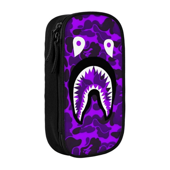 Bape Black Pen Case College Study Tool Organizer Bag Cosmetics Storage Pouch