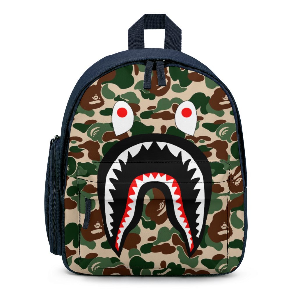 Bape Camo Shark Bape Camo Shark Kids Backpacks School Bag Boys Girls