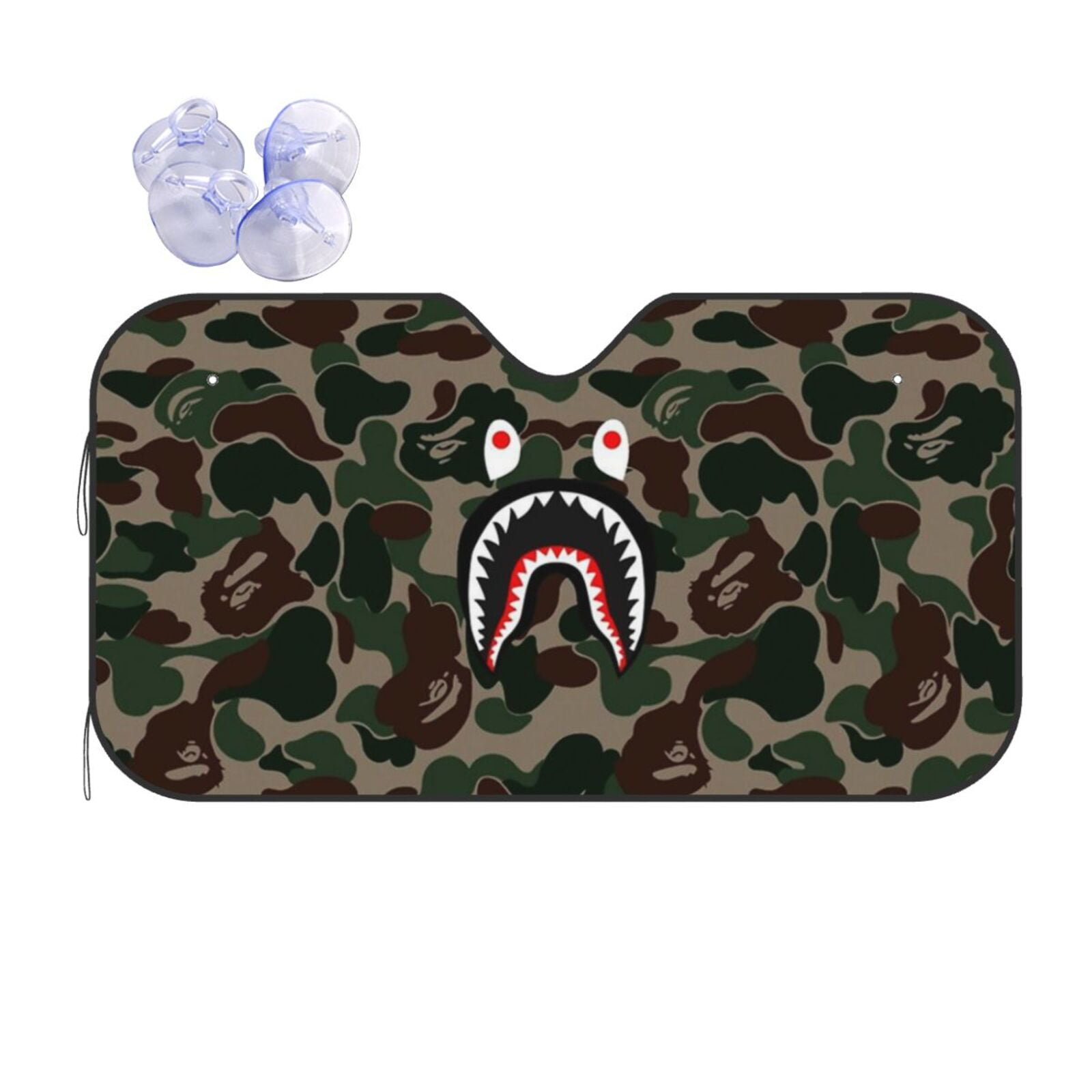 Bape Camo Shark Car Windshield Sun Shade Auto Front Window Sunshade Cover  Block Uv Rays Sun Visor Protector Car Accessories For Car Truck Suv Small