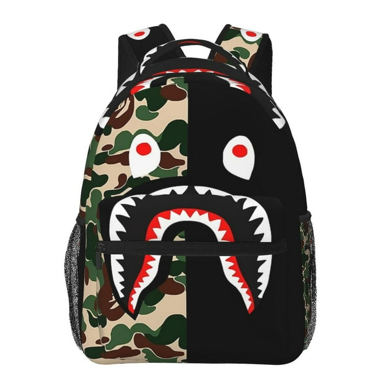 Bape Camo Shark Casual Daypack Lightweight Student Backpack Rucksack High Capacity Printed School Bag Laptop Backpack For Adults Kids Walmart