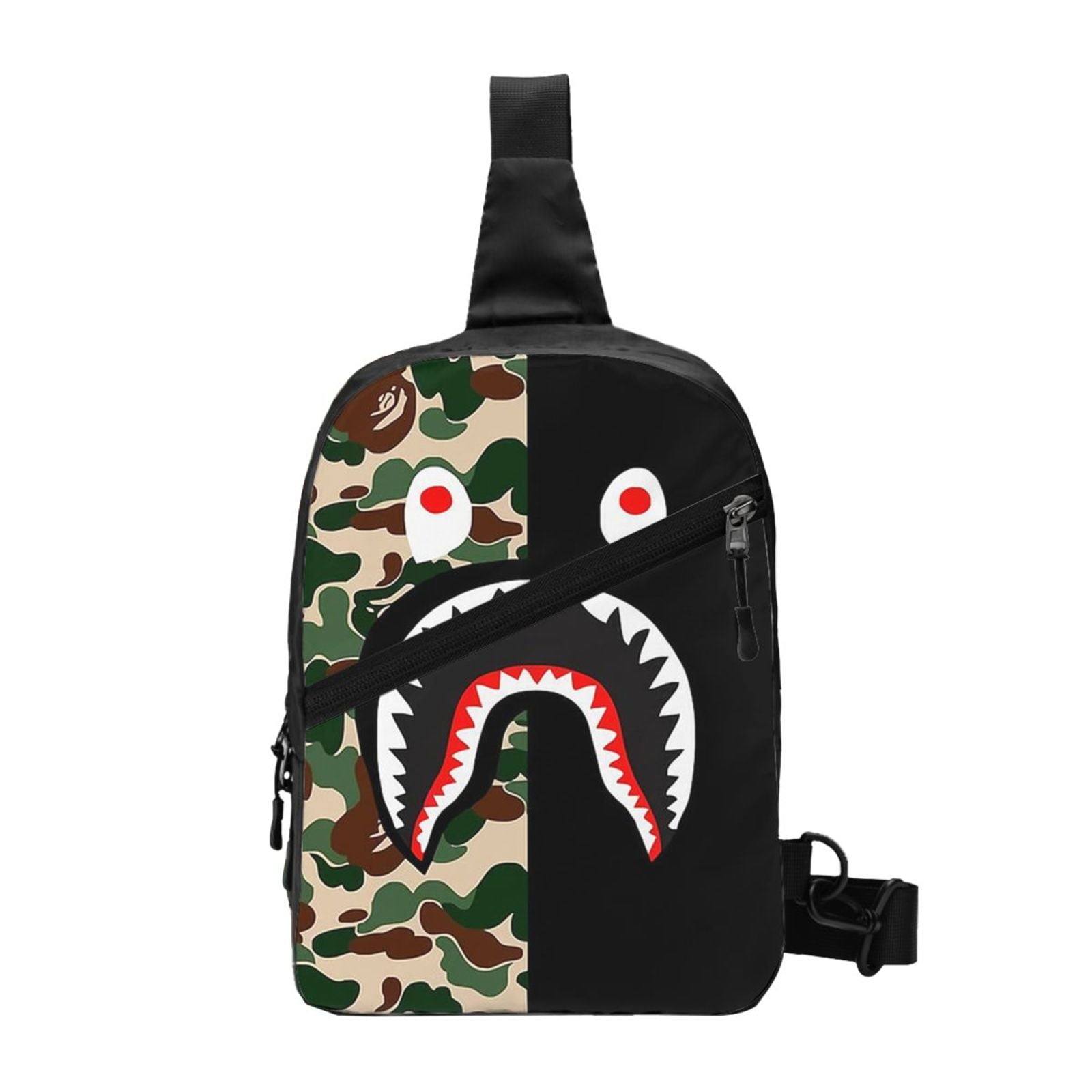 Bape Camo Shark Sling Crossbody Backpack Shoulder Bag Chest Bag Daypack Sling Bags