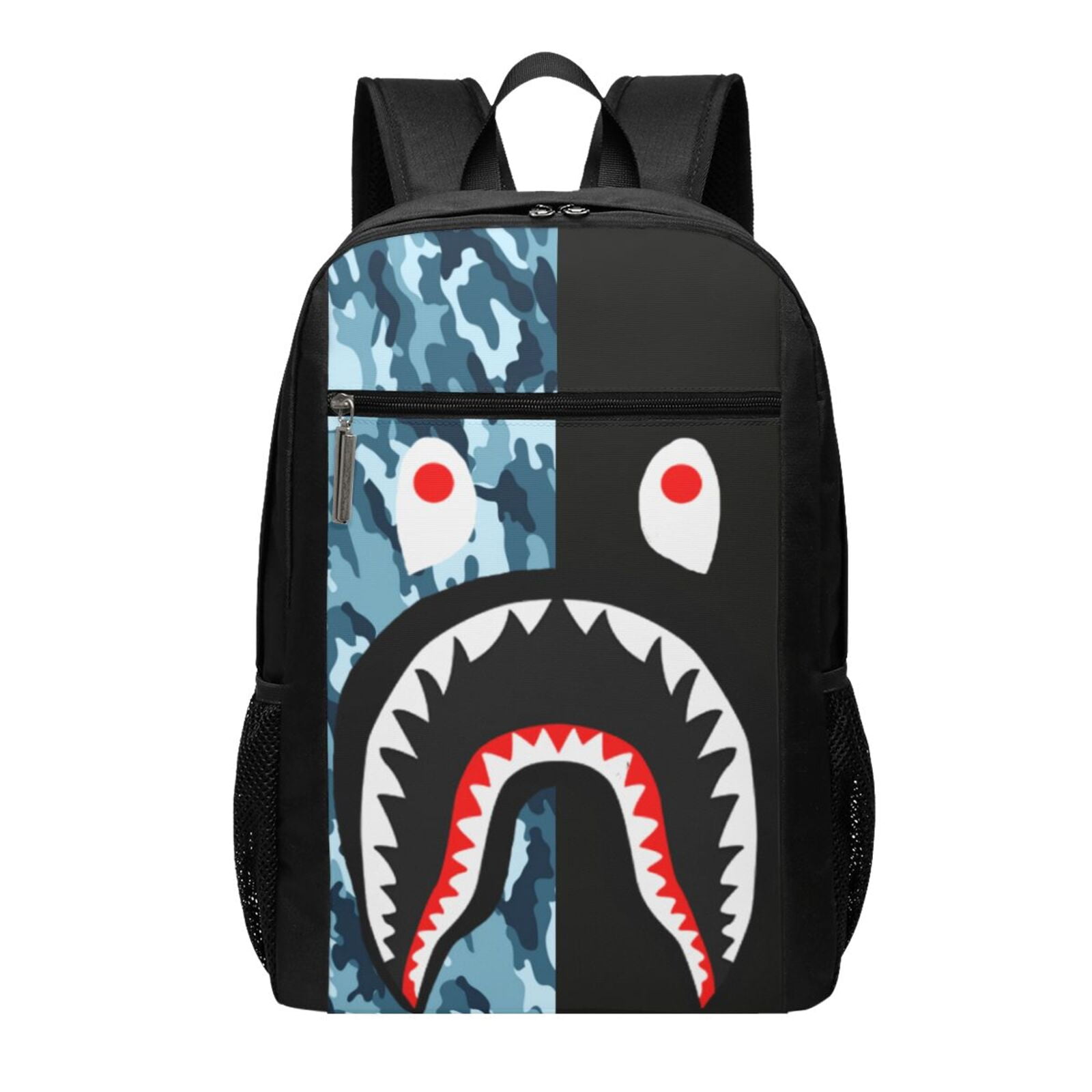 Bape Face Shark Fashion Backpack 17 Inch Simple Casual