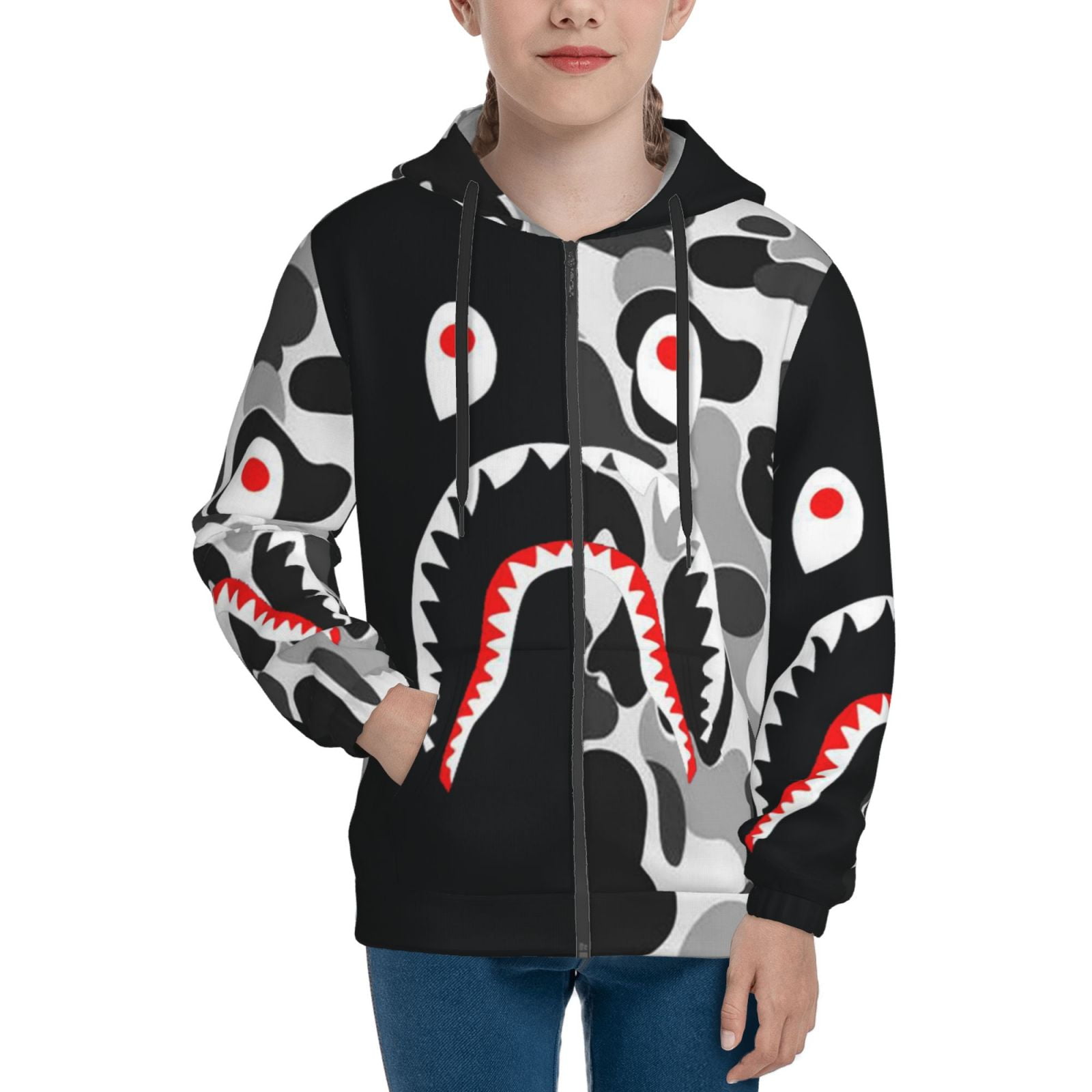 Bape Face Shark Hoodie Jacket For Boys Girls Teen Bahrain Ubuy