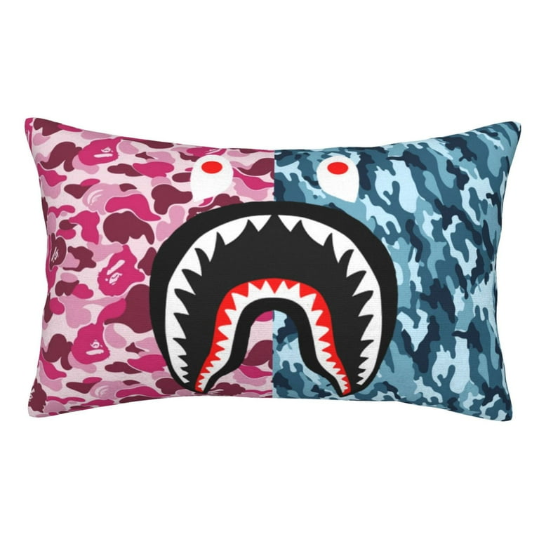 Bape Face Shark Pillowcases Soft Pillow Holder Decorative Cushion Cover Home Decor Rectangular Throw Pillow Covers 20 X30 Walmart
