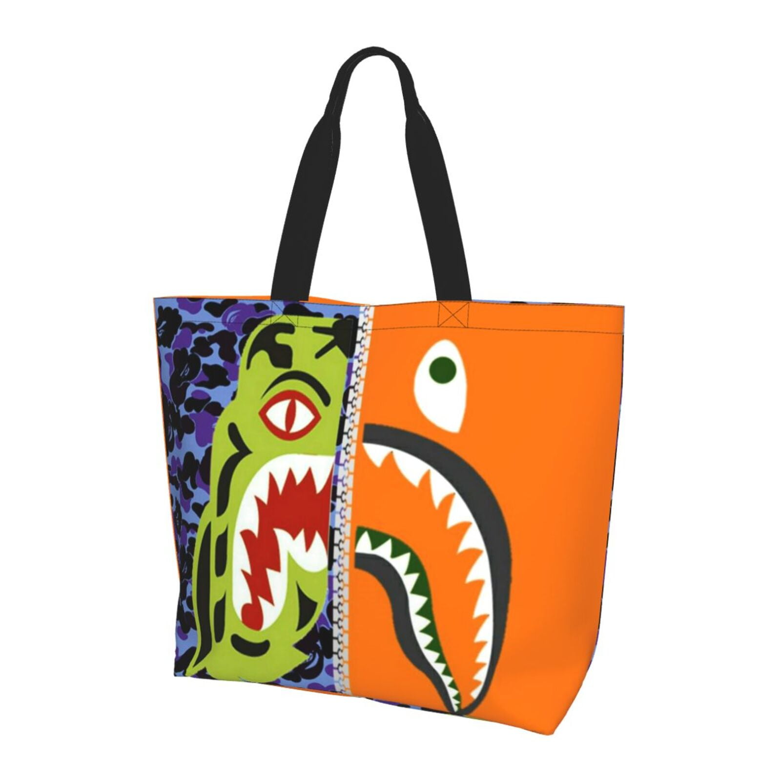 Bape Face Shark Womens Casual Shoulder Bag Tote Bag Reusable Shopping ...