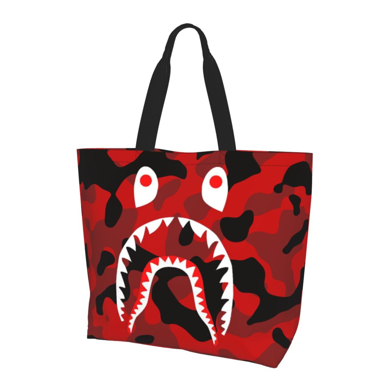 Bape Face Shark Womens Casual Shoulder Bag Tote Bag Reusable Shopping ...