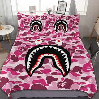 BAPE Camo Shark 3-Piece Bedding Set 102x90 Duvet Cover & 2 Pillow Shams  Set Soft Bed Sheets 