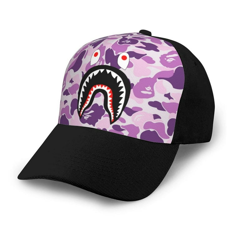 Obpoewk Bape Shark Camo Baseball Cap Golf Dad Hat Adjustable Low Profile Cotton Hat Trucker Hats for Men Women Adult Unisex Size One Size