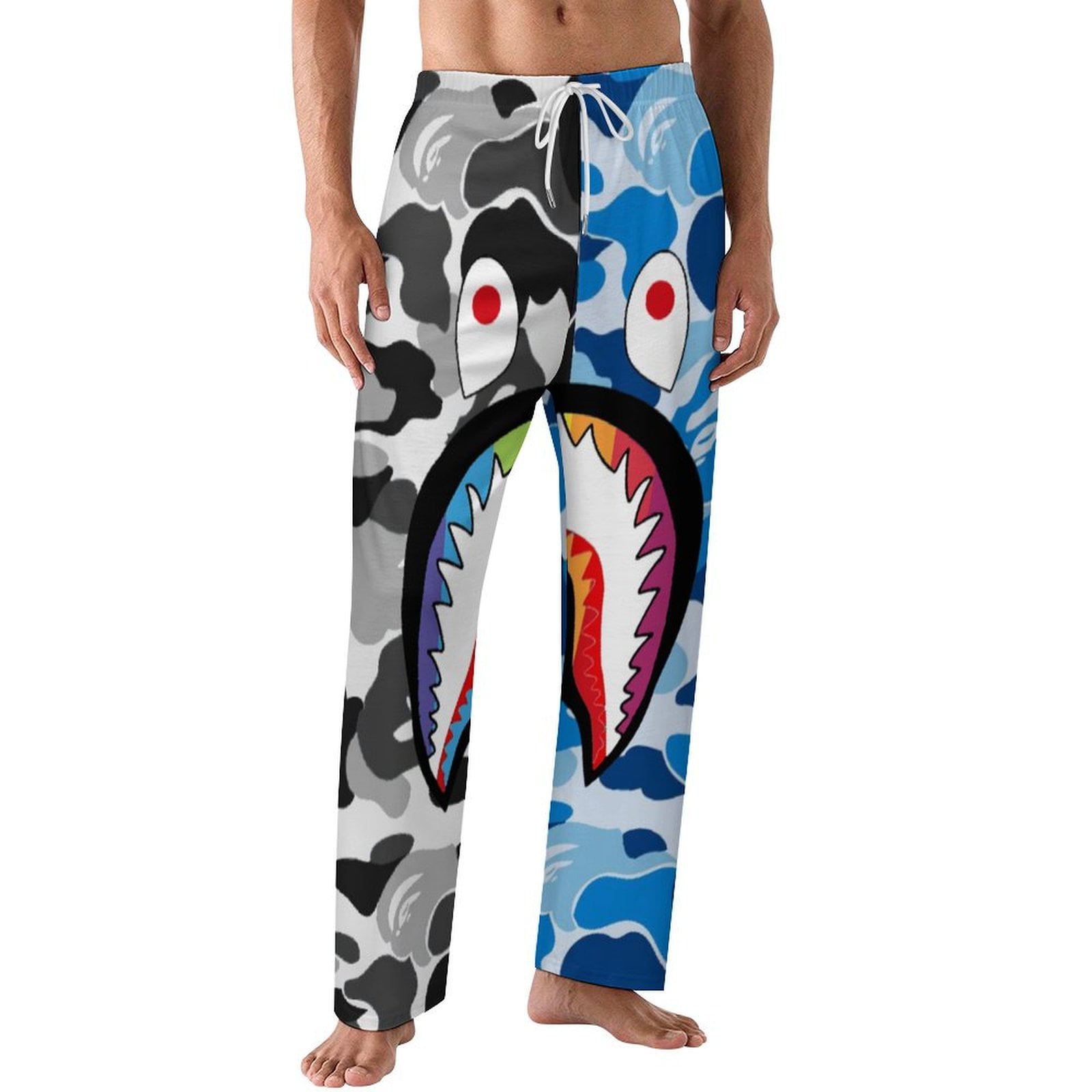 Bape Shark Camo Mens PJ Pajama Pants Bottoms Lounge Pants Sleepwear PJs