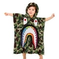 Bape Shark Camo Toddler Hooded Beach Towel Coverup Cape Kids Quick Dry