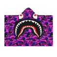 Bape Shark Camo Wearable Blanket Fleece Hooded Robe Cloak Throw Quilt