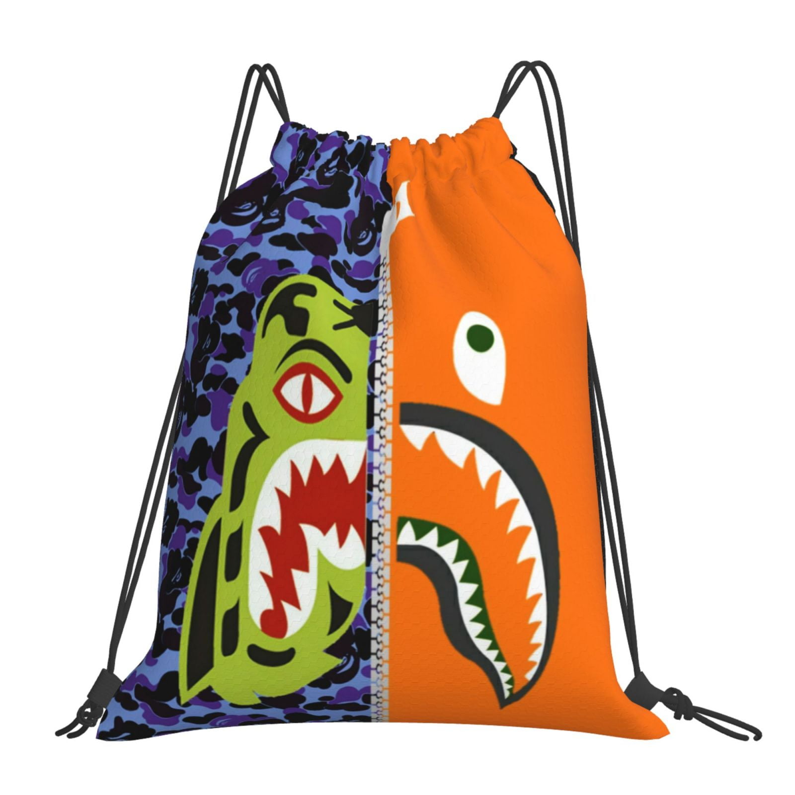 Bape Shark Drawstring Backpack Sackpack String Bag Cinch Water Resistant Bag for Gym Sport Yoga