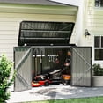 thumbnail image 1 of Bapipro 3.3’ x 5.6’ Storage Shed Outdoor Metal Garbage Can Shed with Lockable Doors and Easy Lift Hinges, Black, 1 of 11