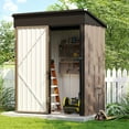 thumbnail image 1 of Bapipro 5'x 3' Outdoor Storage Shed, Metal Tool Shed with Lockable Door for Backyard, Garden & Patio, Brown, 1 of 9